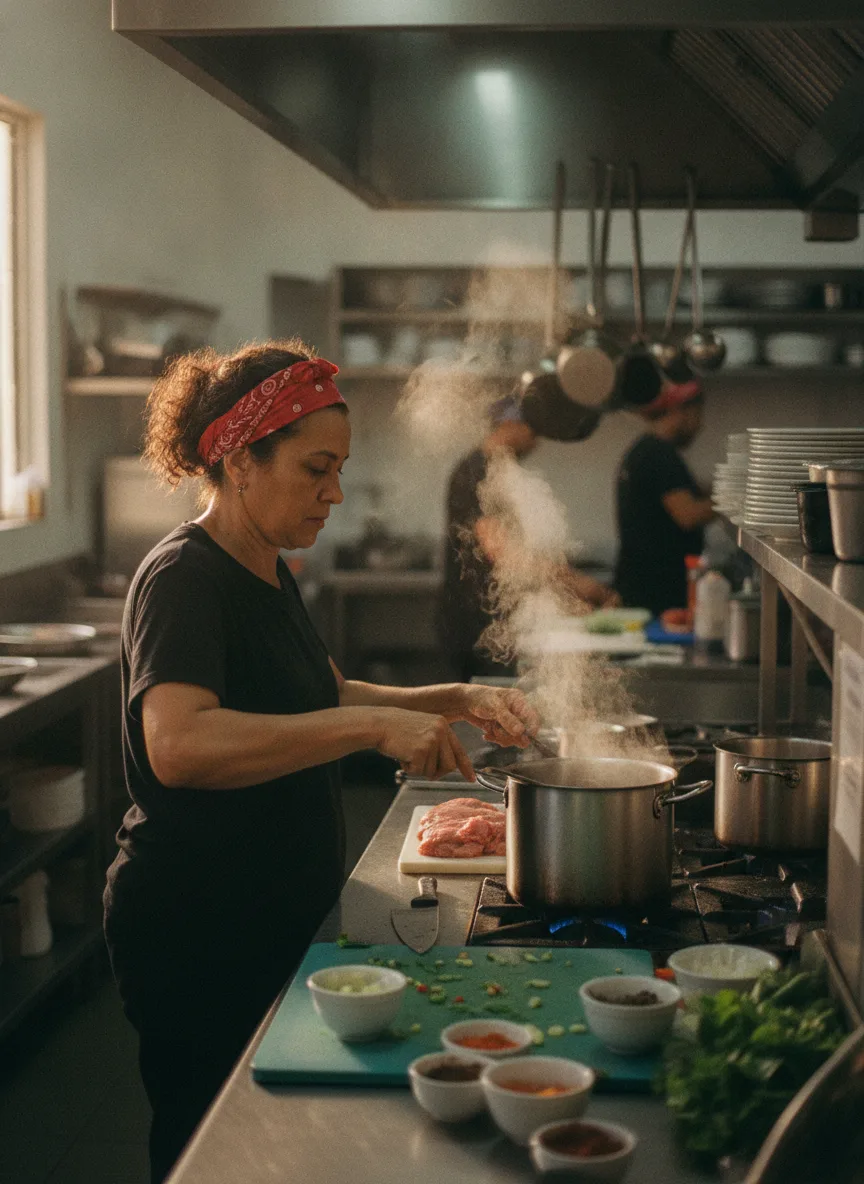Cozinheiro na operação de foodservice