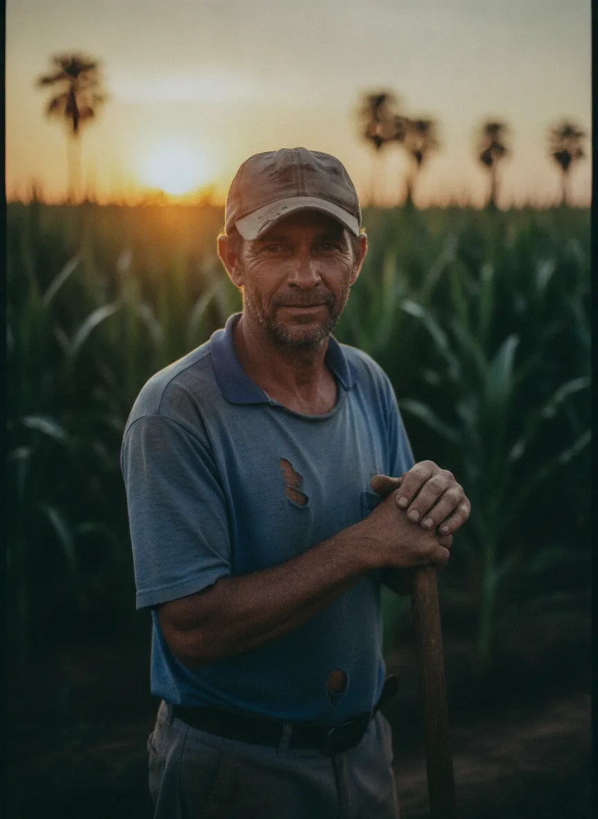 Trabalhador do campo na operação agro